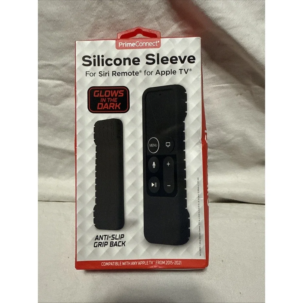 PrimeConnect Silicone Sleeve Siri Remote‎ For Apple Tv , Black Glow In The Dark